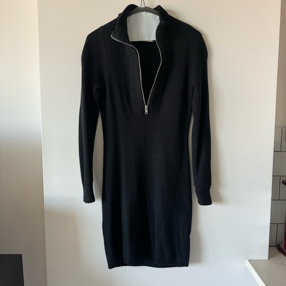 Abercrombie Black Quarter Zip Sweater Dress - Picture 2 of 4